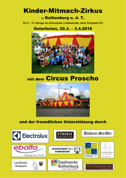 Kinder-Mitmach-Zirkus mit dem Circus Proscho