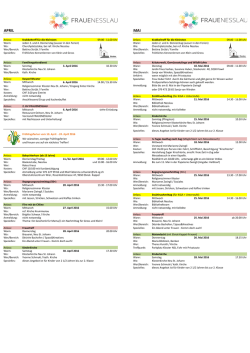 Jahresprogramm April - bei Frauen Nesslau