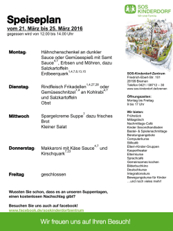 Wochenspeiseplan - SOS