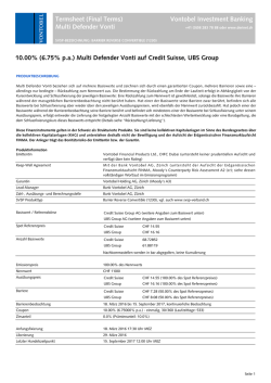 Termsheet (Final Terms) Vontobel Investment Banking Multi