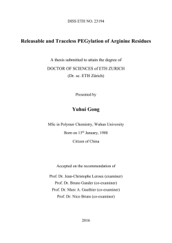 Releasable and Traceless PEGylation of - ETH E