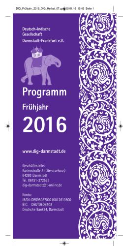 Programm - Deutsch-Indische Gesellschaft Darmstadt