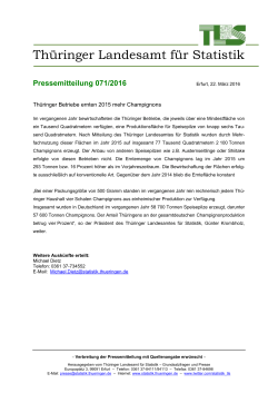 Pressemitteilung 071/2016 - Thüringer Landesamt für Statistik