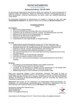 Stellenausschreibung – Ref. #01-16019 - All