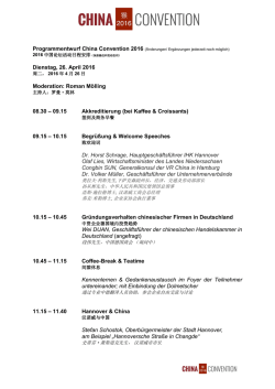 Dienstag, 26. April 2016 Moderation: Roman