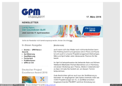 GPM Newsletter 03/2016 - GPM Deutsche Gesellschaft für