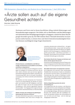Ärzte sollen auch auf die eigene Gesundheit achten!