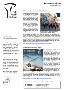 6. Newsletter 2015 - Feldmusik Willisau