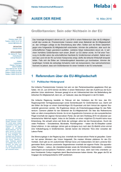 Gro&szlig;britannien: Sein oder Nichtsein in der EU