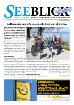 Seeblick-Ausgabe vom 18.03.2016 (KW11)