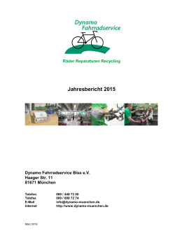Jahresbericht 2015 - Dynamo Fahrradservice Biss eV