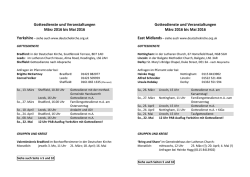 Gottesdienste und Veranstaltungen M&auml;rz 2016 bis Mai 2016