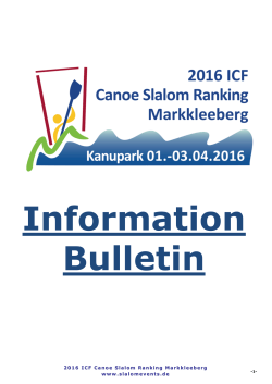 events - 2016 ICF Canoe Slalom Ranking Markkleeberg