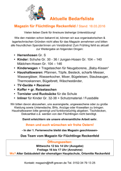 im Magazin für Flüchtlinge in Reckenfeld