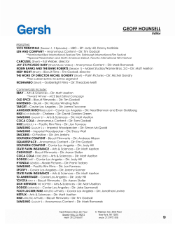 geoff hounsell - Gersh Production