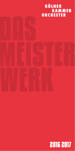 Gesamtprogramm Das MEISTERWERK 2016 2017