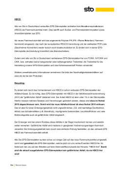 HBCD: Alle von Sto in Deutschland verkauften EPS