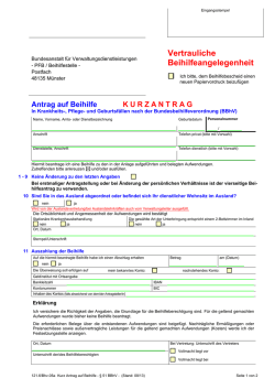 Kurzantrag auf Beihilfe 121-6-BHV-05a