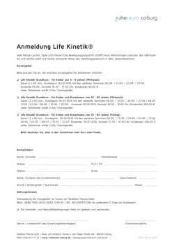 Anmeldung Life Kinetik