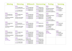 Trainingsplan März 2016