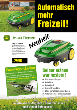 John Deere Selbstfahrende-Rasenm&auml;her Neuheiten 2016