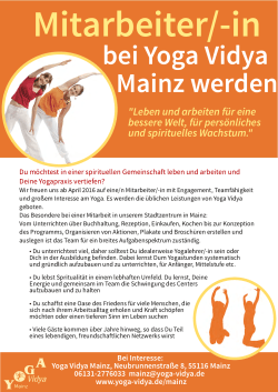 Mitarbeiter/-in bei Yoga Vidya Mainz werden