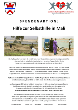 Spendenaktion: Hilfe zur Selbsthilfe in Mali