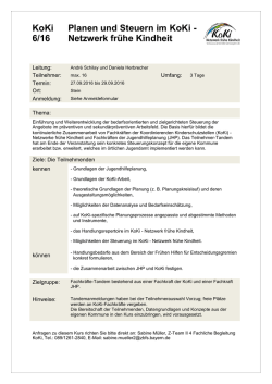 Informationen zum Kurs KoKi 6/16