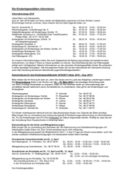 Informationstage 2016 und Einschreibung in das