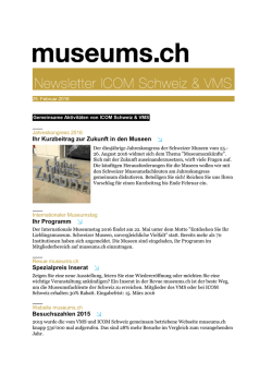 Ihr Kurzbeitrag zur Zukunft in den Museen Ihr Programm