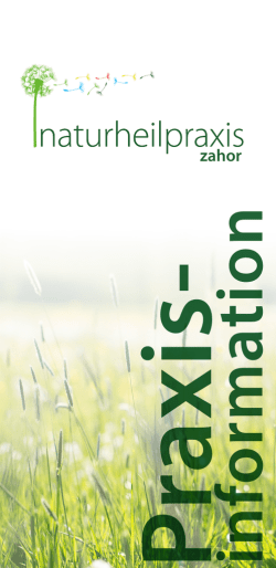 Praxisbroschüre - Naturheilpraxis Zahor
