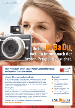 ING-DiBa AG Praktikant (m/w) Social Media