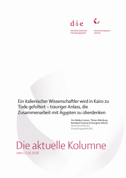 Ein italienischer Wissenschaftler wird in Kairo zu Tode gefoltert