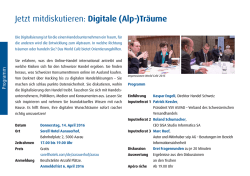 Jetzt mitdiskutieren: Digitale (Alp-)Tr&auml;ume
