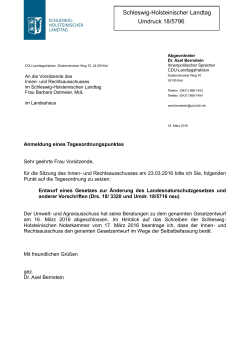 Schleswig-Holsteinischer Landtag Umdruck 18/5796