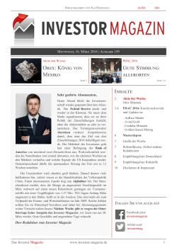 Investor Magazin Ausgabe 159