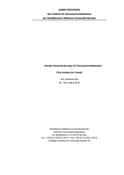 Eine Analyse der Umwelt - Institut für Genossenschaftswesen