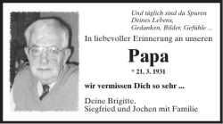 In liebevoller Erinnerung an unseren wir vermissen Dich so sehr