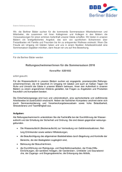 Rettungsschwimmer/innen für die Sommersaison