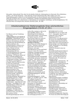 Arbeitsmarktservice Stellenangebote Graz wöchentliches