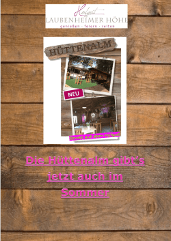 H&uuml;ttenalm Sommer 2016