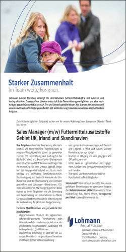 Sales Manager UK, Irland & Skandinavien