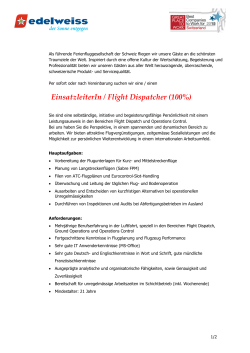 EinsatzleiterIn / Flight Dispatcher (100%)
