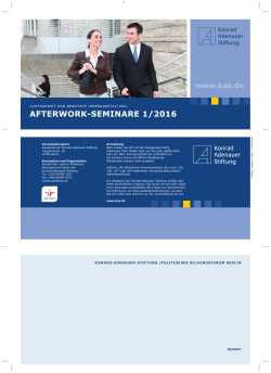 AFTERwORK-SEMINARE 1/2016 - Konrad-Adenauer