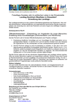 Freiwilliges Soziales Jahr im politischen Leben in