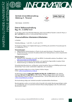 information - Zentrale Universit&auml;tsverwaltung - Martin