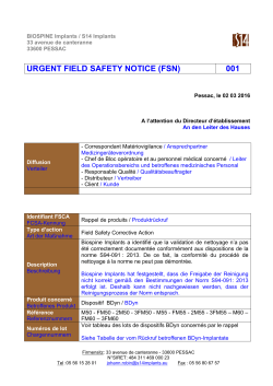 urgent field safety notice (fsn) 001
