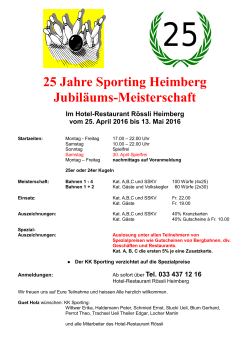 25 Jahre Sporting Heimberg Jubiläums-Meisterschaft