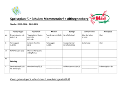 Speiseplan für Schulen Mammendorf + Althegnenberg