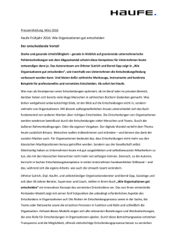 Haufe Fr&uuml;hjahr 2016: Wie Organisationen gut